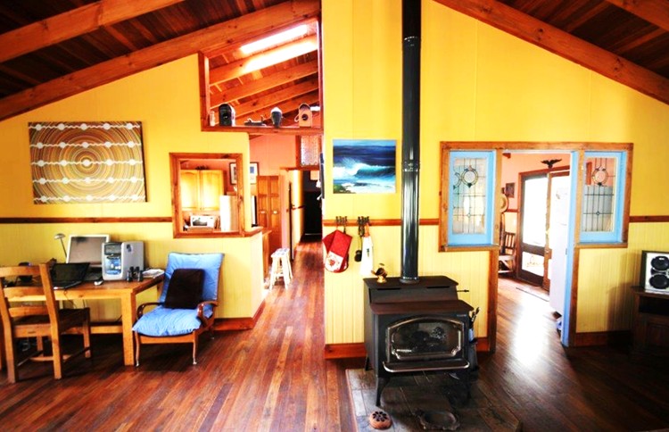 Lounge area at Sanctuary Bush to Beach House. A pet friendly accommodation beach house with dog friendly beaches for your holiday at Nambucca Heads near Valla Beach, Mid North Coast NSW 