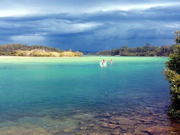 Nambucca River near Creek St River House. A pet friendly accommodation beach house with dog friendly beaches for your holiday at Nambucca Heads near Valla Beach, Mid North Coast NSW 